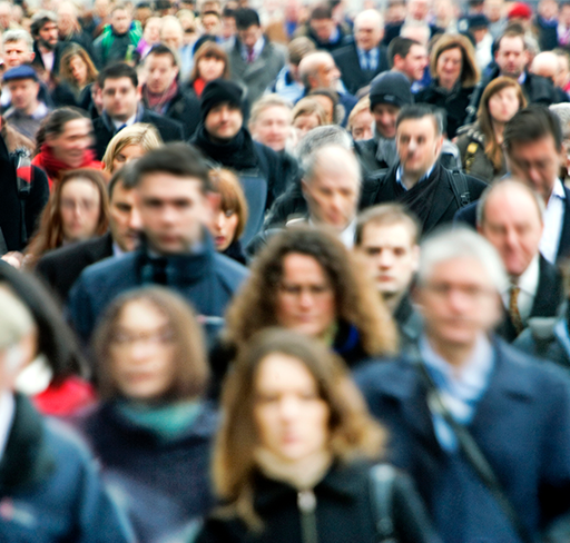 Crowd of commuters