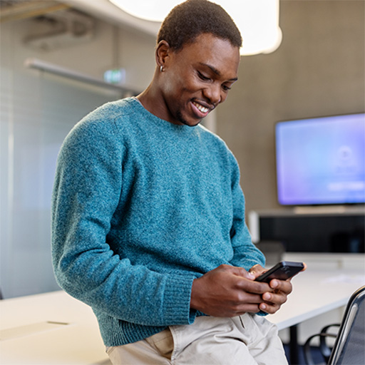 man using phone