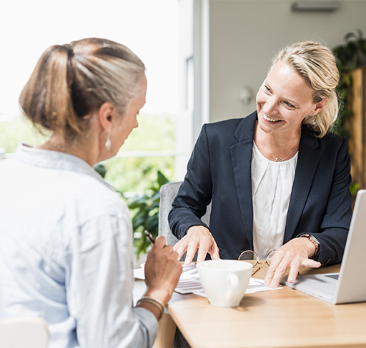 Financial advisor meets with client