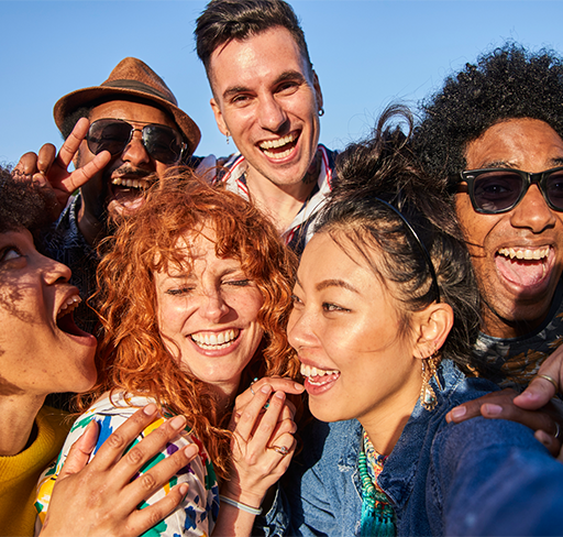 group of friends having fun