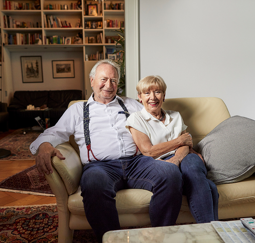 Couple in their home