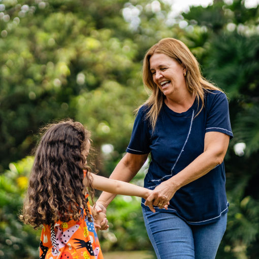 Mom and daughter were dancing