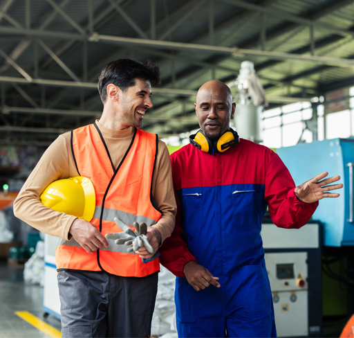 Two employee talking