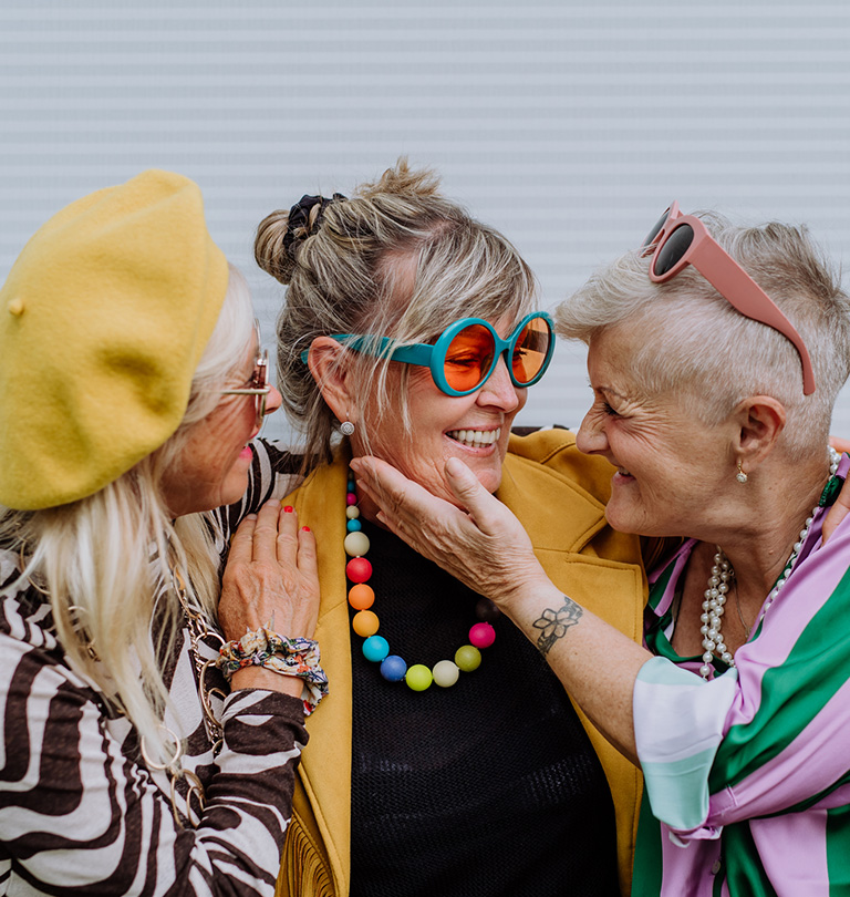 Older women hugging