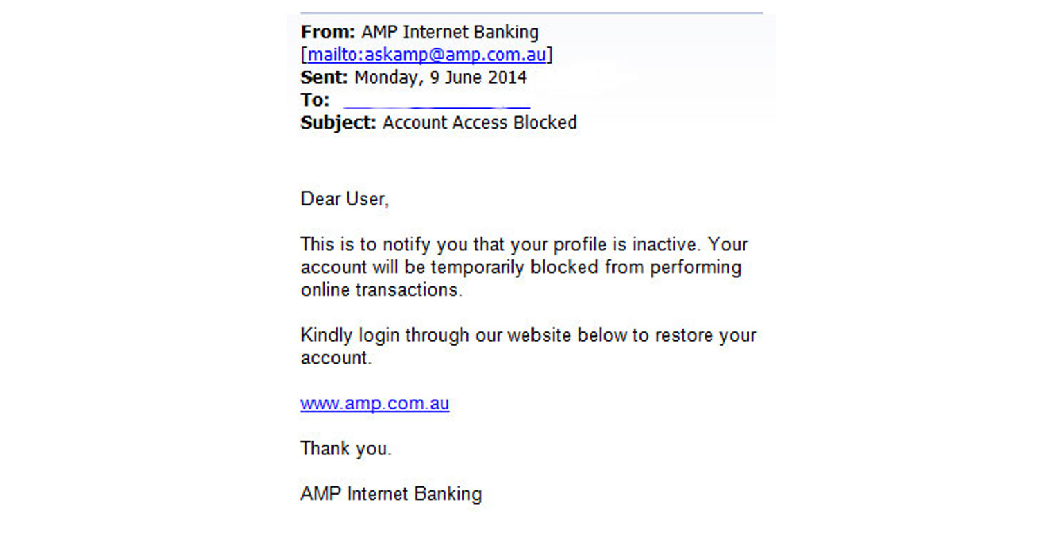 phishing email screenshot