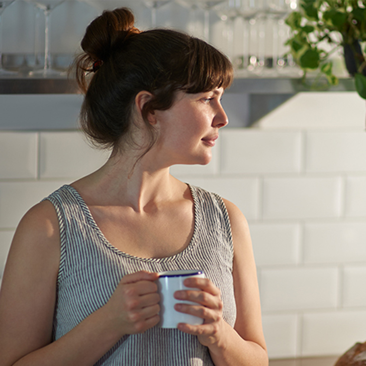 Lady with coffee mug