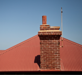 Red roof chimney
