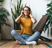 Girl sitting cross legged