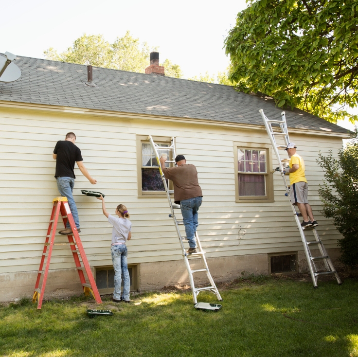 People painting house