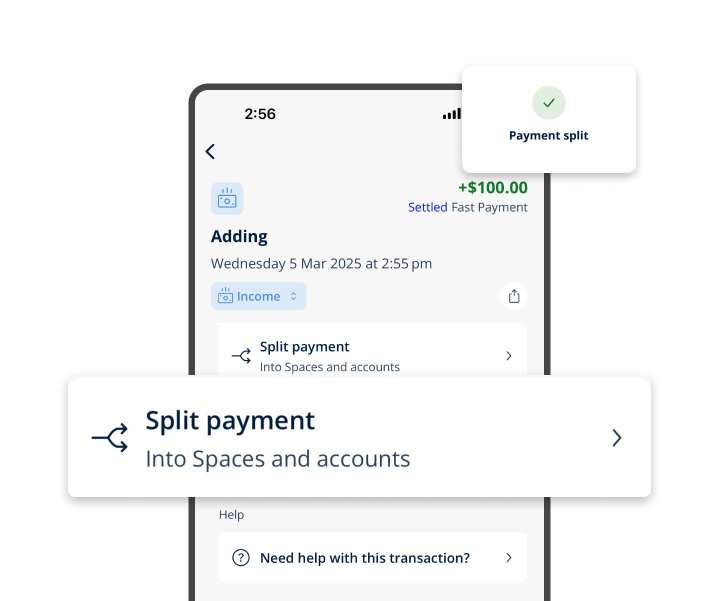 Split payments screen