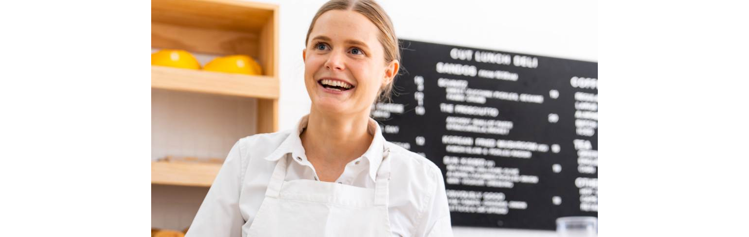 Woman wearing an apron