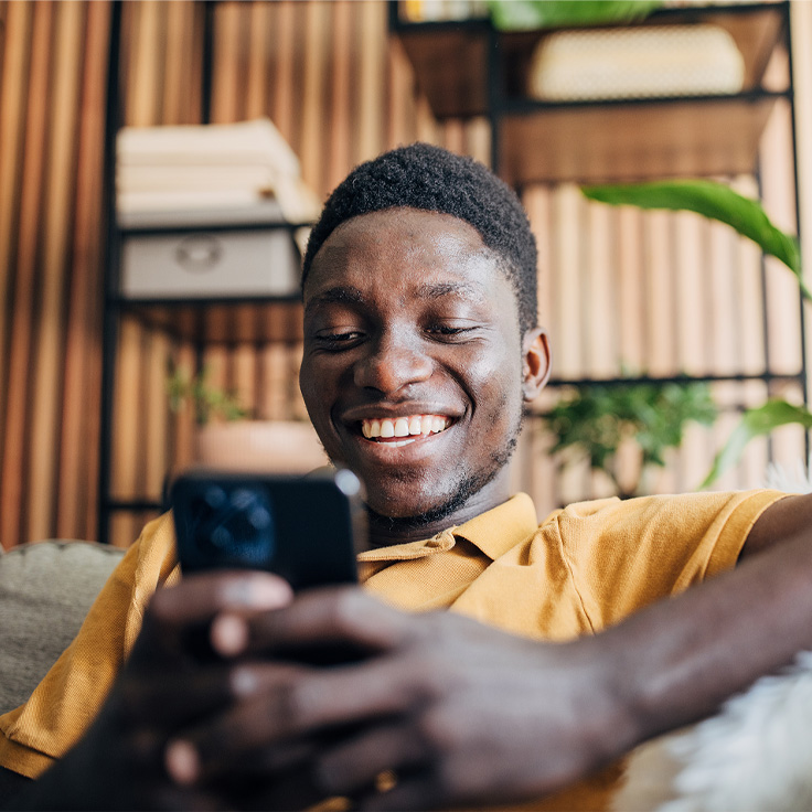 Man with video selfie