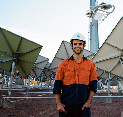 Solar Technician At Work