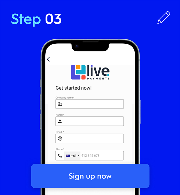 Connecting live payments screen