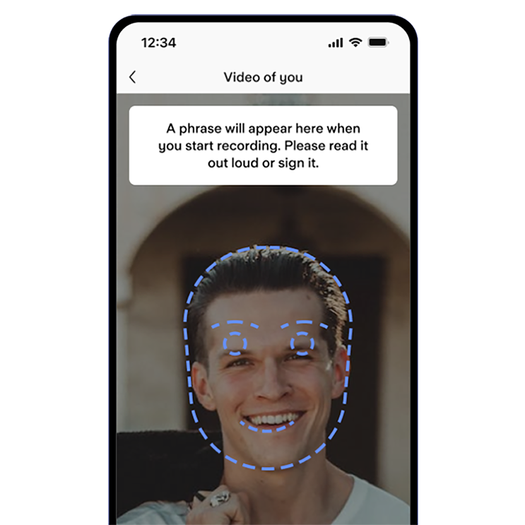 Video selfie screen
