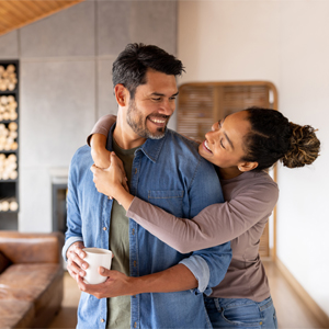 Couple chiling with coffee mug