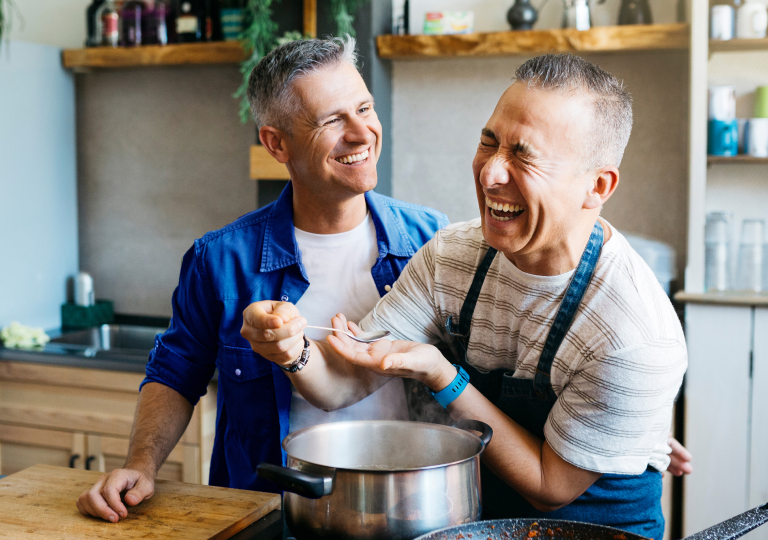 Two mens are cooking