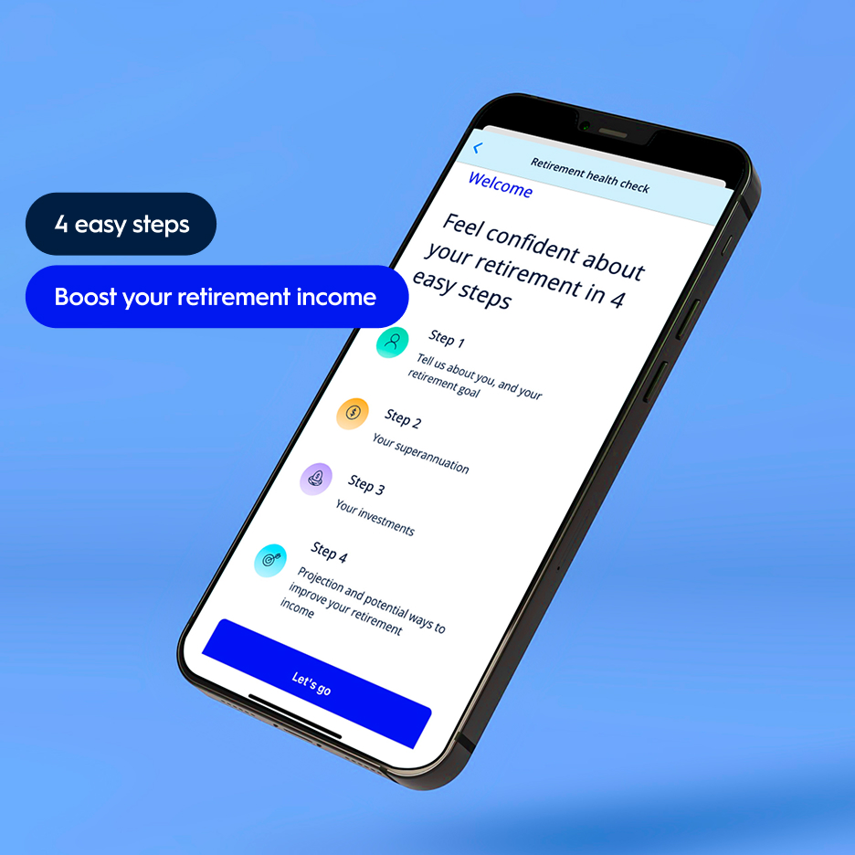 Retirement health check app screen