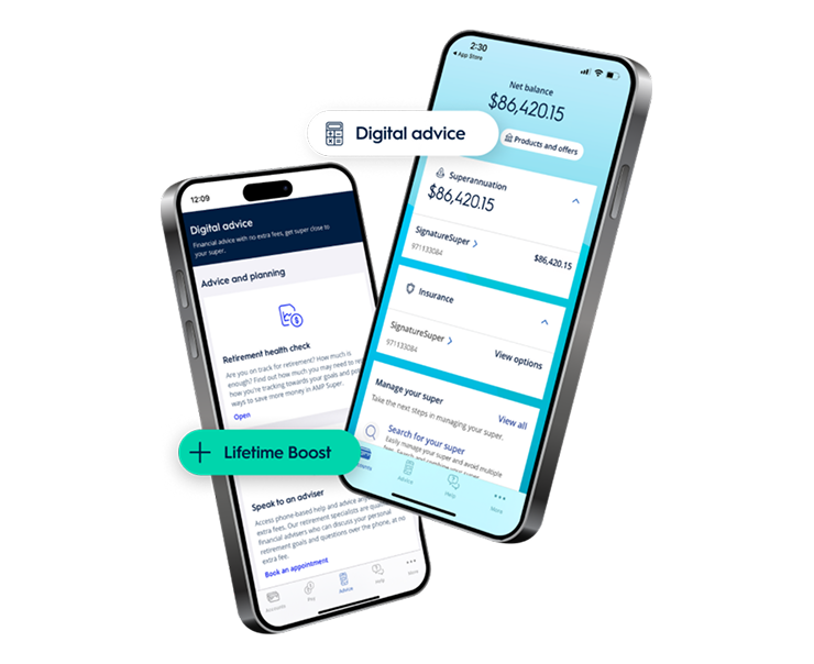 Digital advice two phone screens